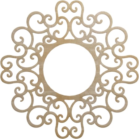 Ekena Millwork Reims Wood Fretwork Pierced Ceiling Medallion, Hickory, 36"OD x 13 3/4"ID x 1/4"T CMWP36X36X0250REHI